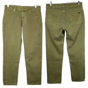 MICHAEL KORS  Izzy Cropped Skinny Green Denim Jeans  2-4